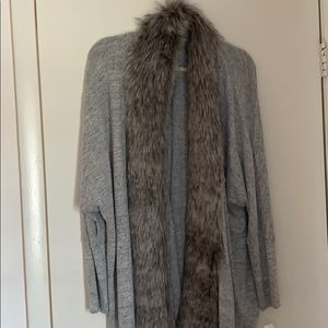 JLo Fur Lined Long Bat Winged Sweater, Sz. L